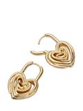 Daisy London 18ct gold plated scribble heart hoop earrings (British brand)