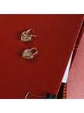 Daisy London 18ct gold plated scribble heart hoop earrings (British brand)