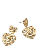 John Lewis Daisy London 18ct Gold Plated Scribble Heart Stud Drop Earrings, Gold- Buy online at McGrocer
