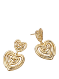 Daisy London 18ct gold plated scribble heart stud earrings - British product