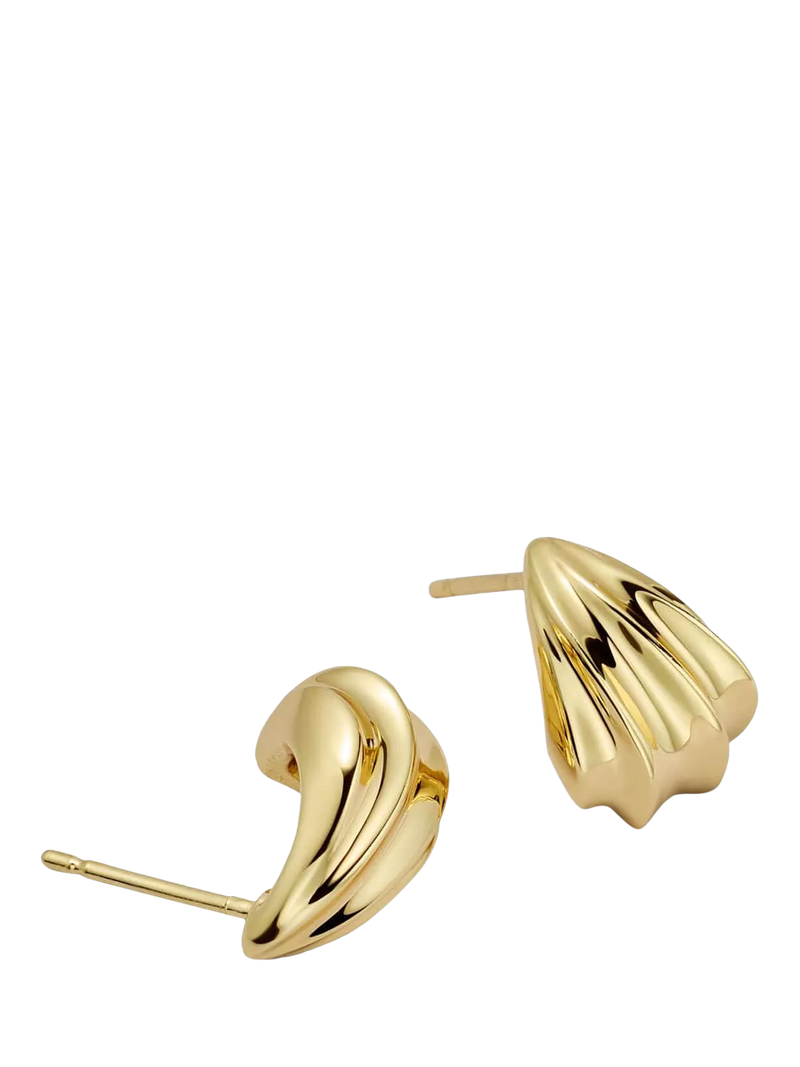 Daisy London mini gold wave stud earrings (British brand)