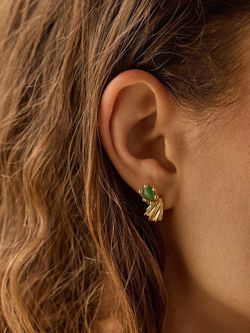 Daisy London mini gold wave stud earrings (British brand)