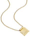 Daisy London gold plated layered square pendant necklace (British brand)