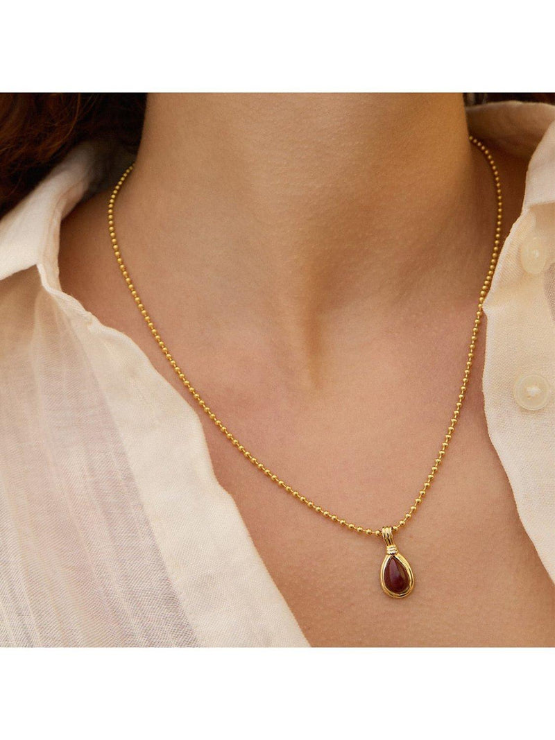 Daisy London gold plated jasper pendant necklace (British brand)