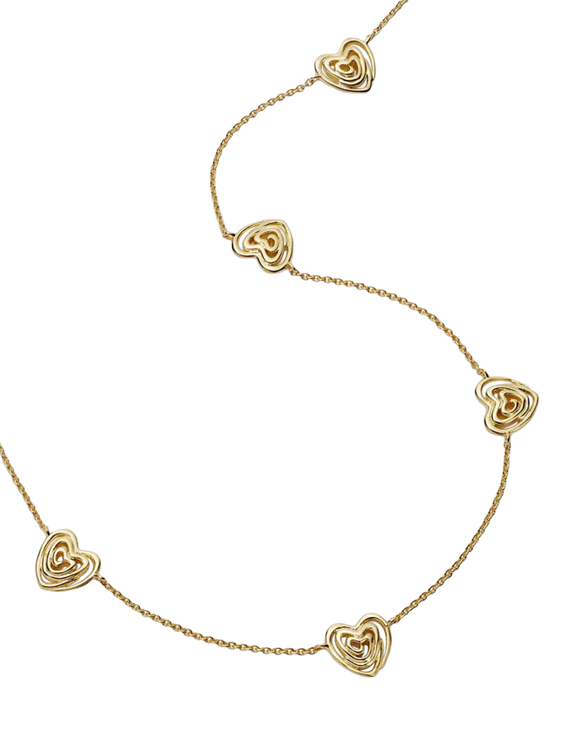 Daisy London 18ct gold plated scribble heart necklace - British product