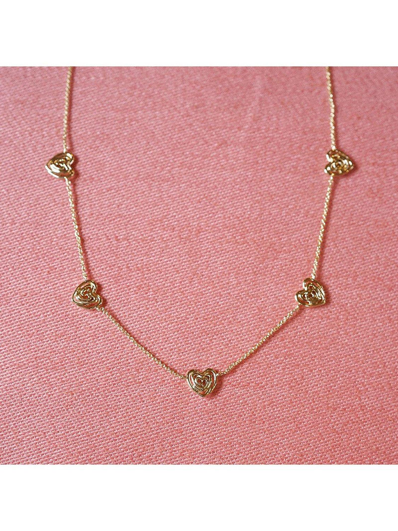 Daisy London 18ct gold plated scribble heart necklace - British product