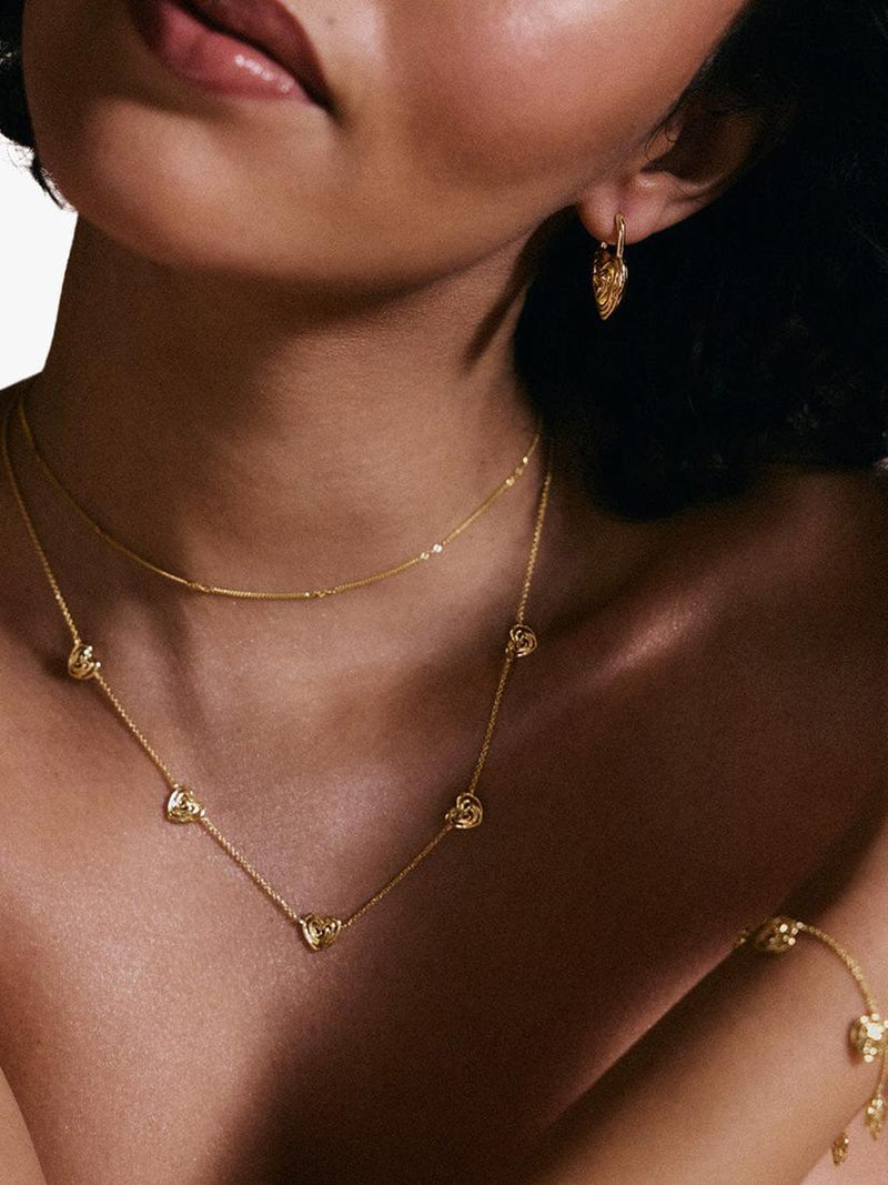 Daisy London 18ct gold plated scribble heart necklace - British product
