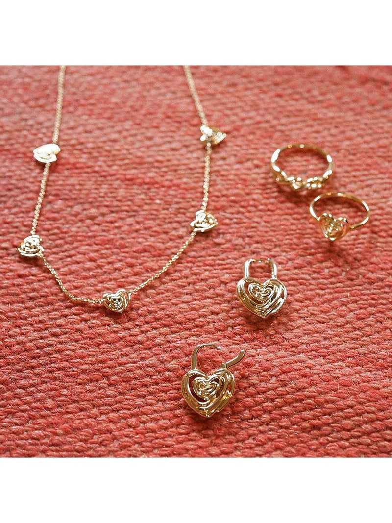 Daisy London 18ct gold plated scribble heart necklace - British product