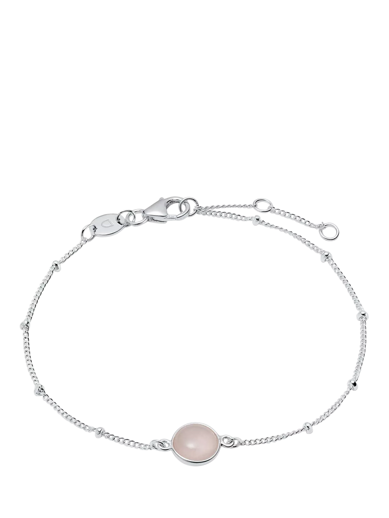Daisy London sterling silver rose quartz bracelet adjustable 165mm-195mm, imported from the UK