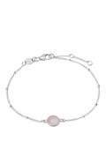 Daisy London sterling silver rose quartz bracelet adjustable 165mm-195mm, imported from the UK