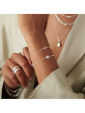 Daisy London sterling silver rose quartz bracelet adjustable 165mm-195mm, imported from the UK
