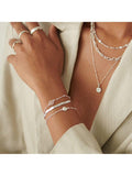 Daisy London sterling silver rose quartz bracelet adjustable 165mm-195mm, imported from the UK