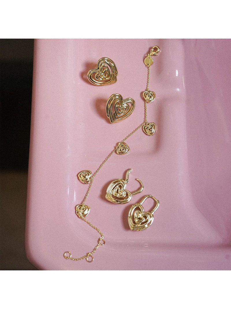 Daisy London gold plated heart charm bracelet 18ct (British brand)