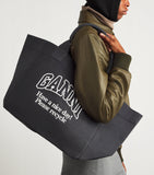 GANNI tote bag XXL recycled cotton, imported from the UK