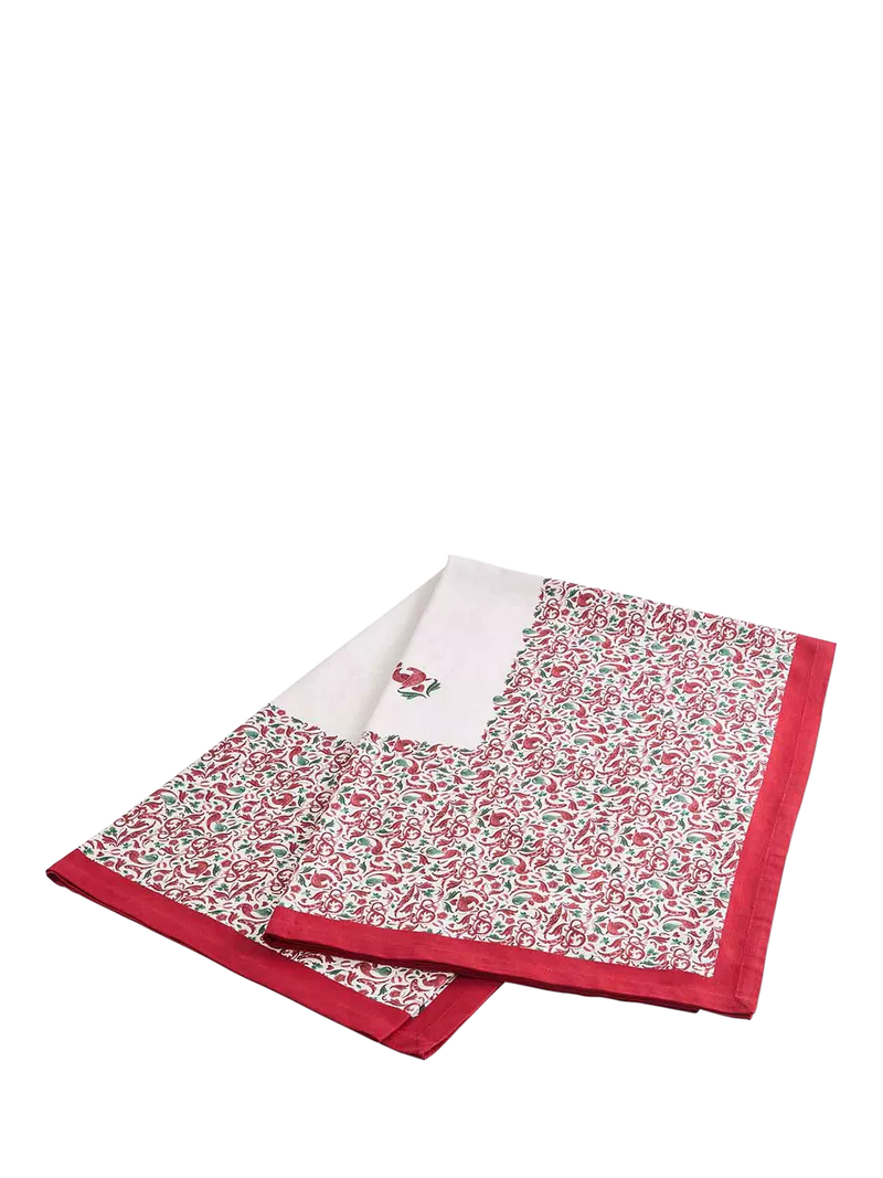 Spode Yuletide cotton tablecloth red 180x140cm (British brand)
