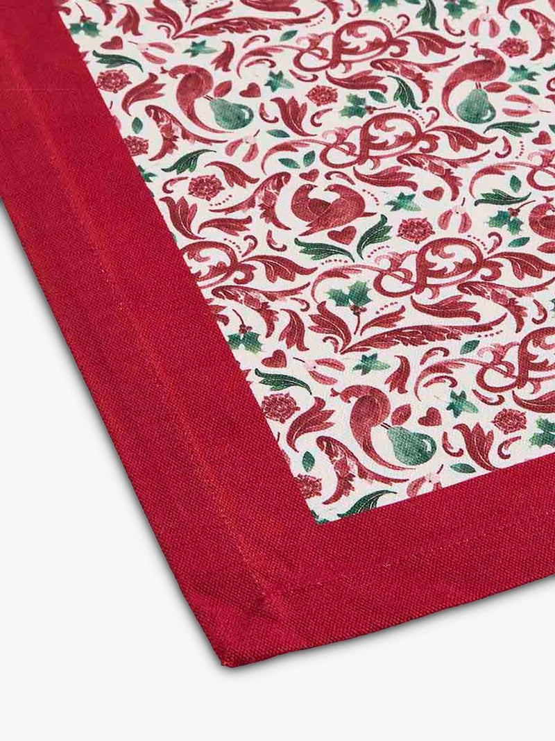 Spode Yuletide cotton tablecloth red 180x140cm (British brand)