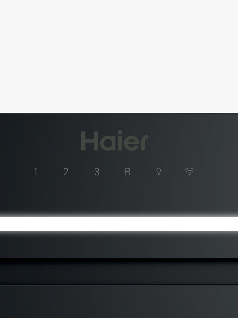 Haier 52cm canopy cooker hood black glass - British product
