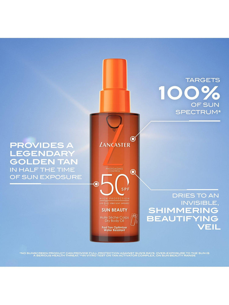 Lancaster SPF 50 dry body oil 150ml, imported from the UK
