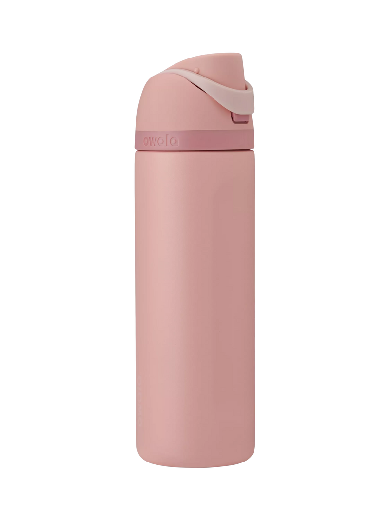 Owala FreeSip stainless steel drink bottle 710ml Rose Quartz, imported from the UK