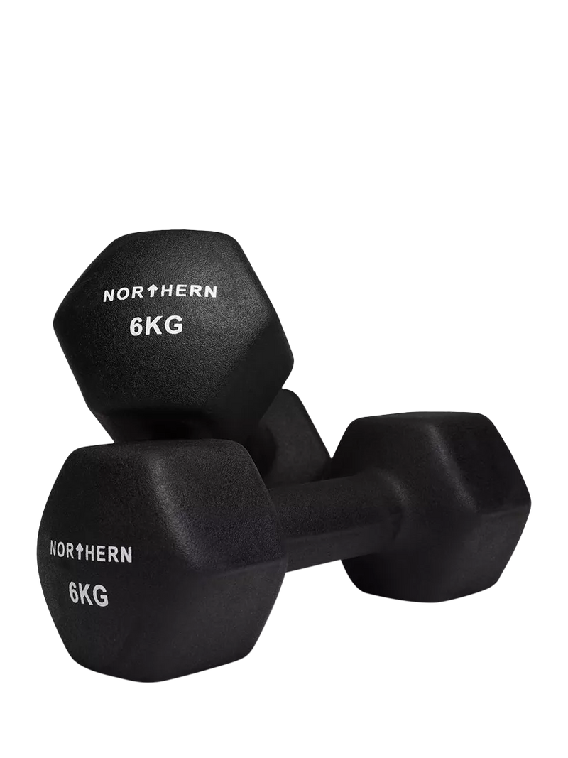 Northern Gym Equipment neoprene hex dumbbell black 6kg - British product