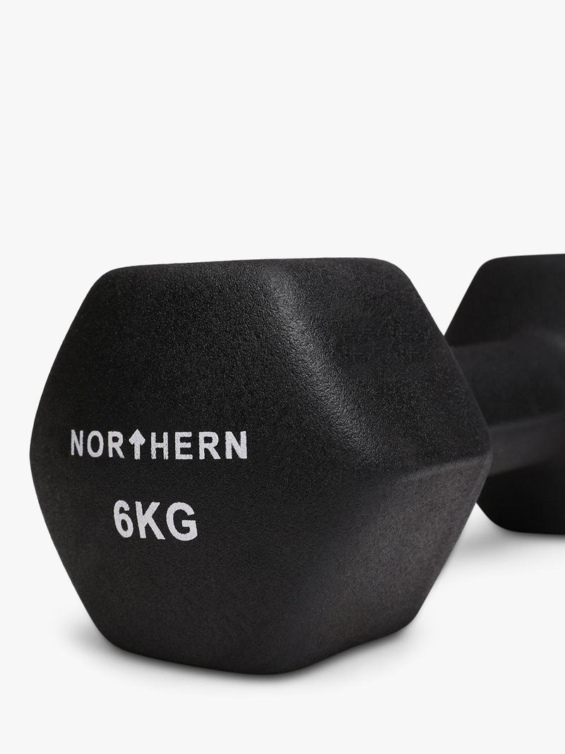 Northern Gym Equipment neoprene hex dumbbell black 6kg - British product