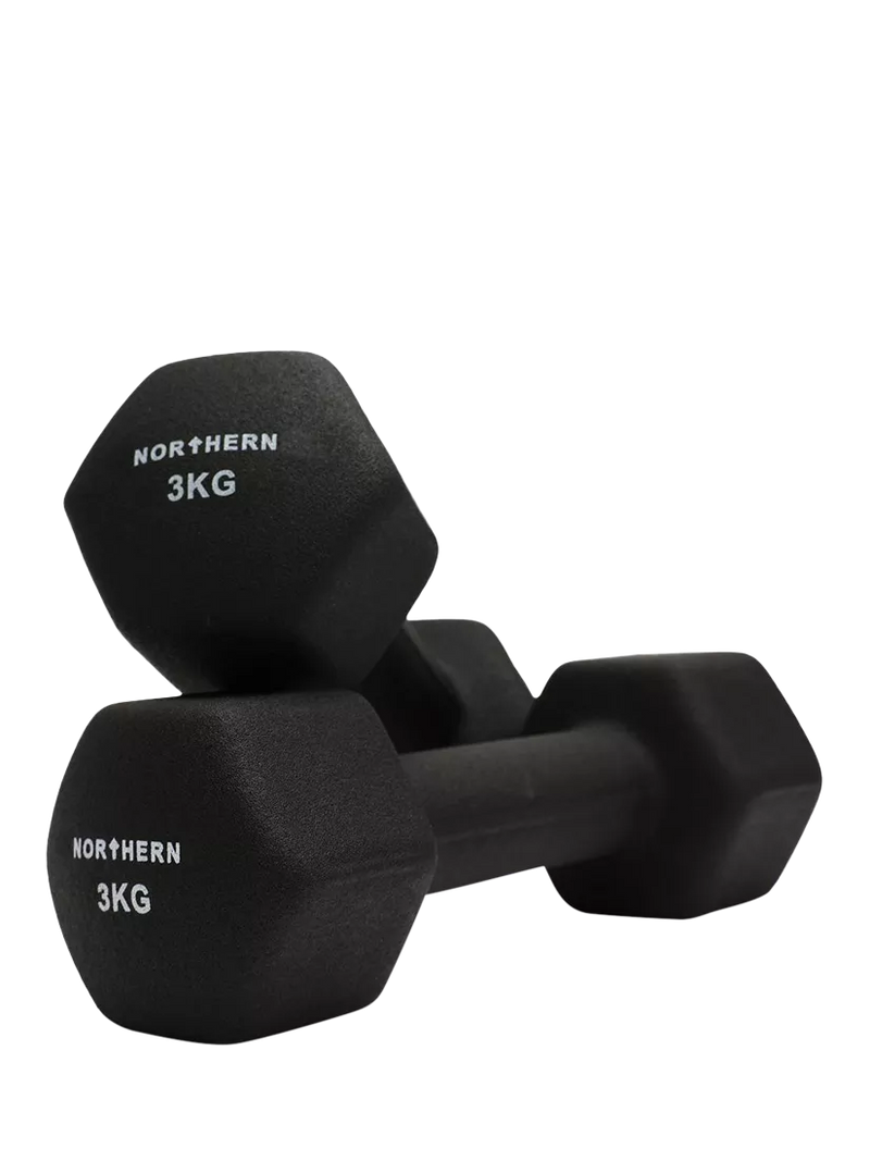 Northern Gym Equipment neoprene hex dumbbell 3kg black (British brand)