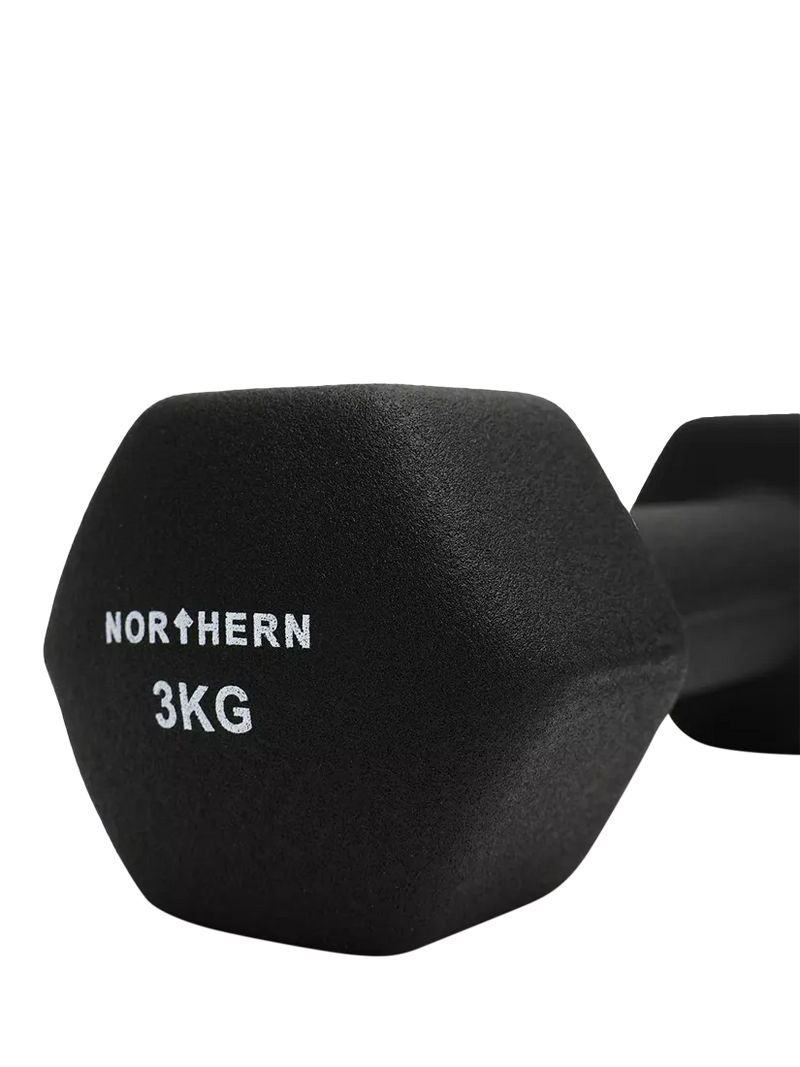 Northern Gym Equipment neoprene hex dumbbell 3kg black (British brand)