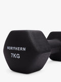 Northern Gym Equipment Neoprene Hex Dumbbell 7kg Black, imported from the UK