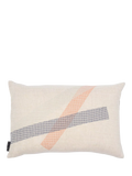 Conran Shop Furrow linen cushion sage orange, imported from the UK