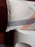 Conran Shop Furrow linen cushion sage orange, imported from the UK