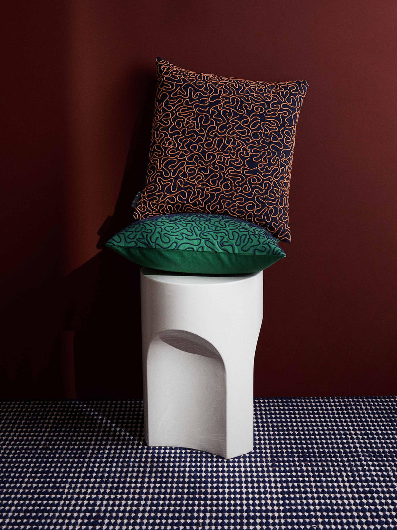 The Conran Shop ripple cotton cushion cover blue, imported from the UK