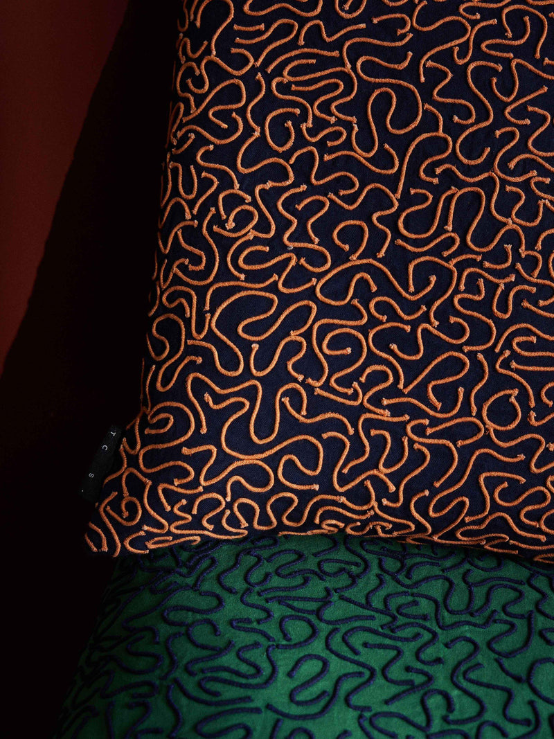 The Conran Shop ripple cotton cushion cover blue, imported from the UK