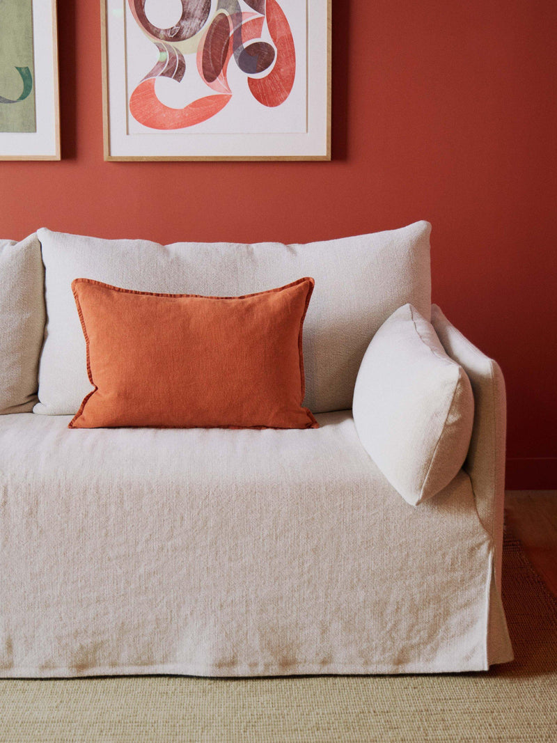 The Conran Shop Wallis Linen Cushion Cover in brick, UK version