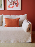 The Conran Shop Wallis Linen Cushion Cover in brick, UK version