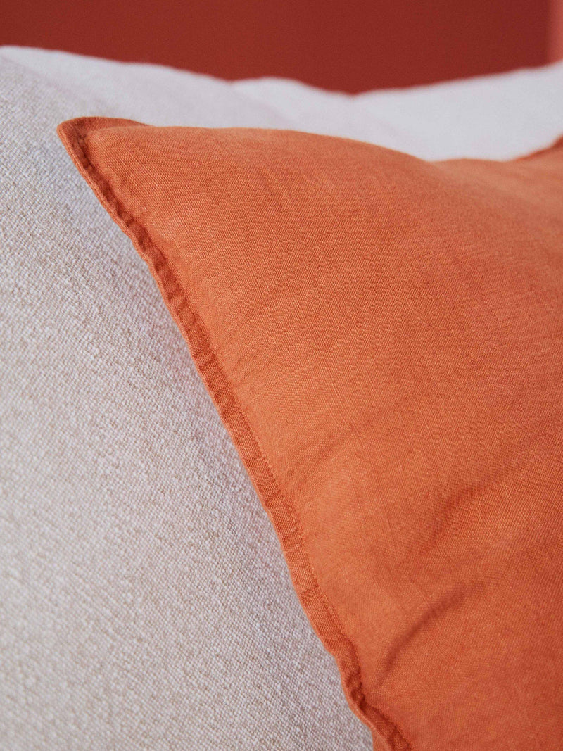The Conran Shop Wallis Linen Cushion Cover in brick, UK version