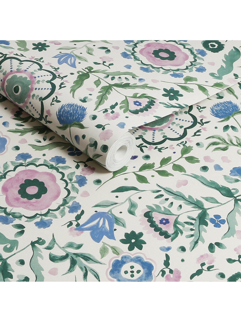 Joules Festival Flowers Print Wallpaper, UK version