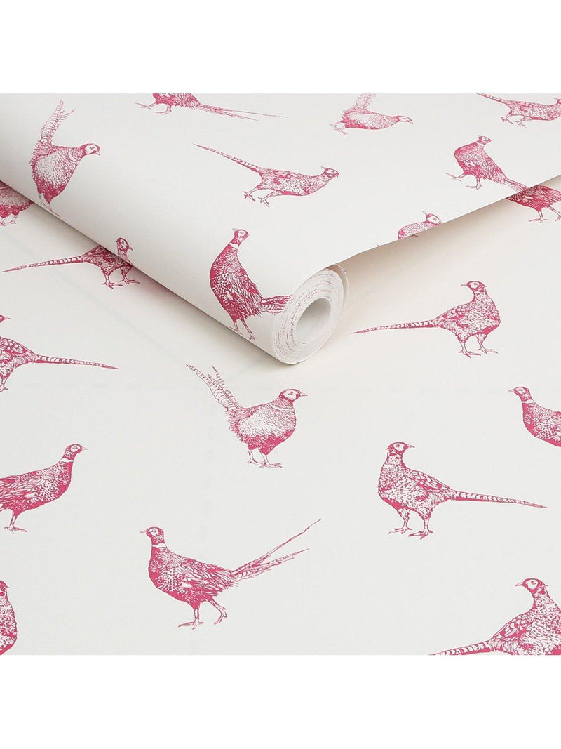 Joules Flirty Pheasants wallpaper Truly Pink (British brand)