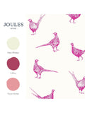 Joules Flirty Pheasants wallpaper Truly Pink (British brand)