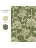 Joules Fox and Hare olive green wallpaper, imported from the UK