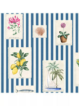 John Lewis Joules Gallery Wall Stripe Wallpaper Blue- Buy online at McGrocer