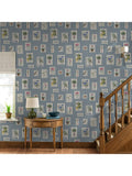 Joules Gallery Wall Stripe Wallpaper in blue (British brand)