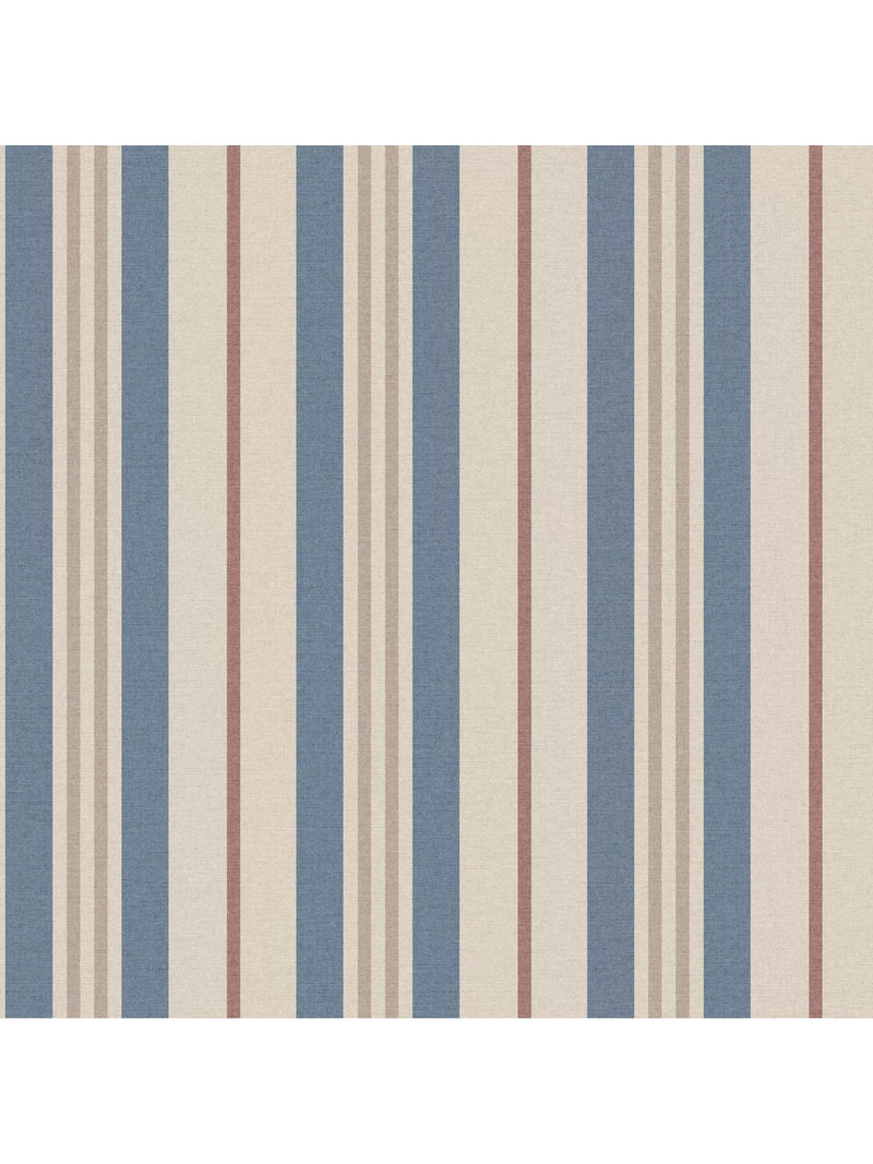 Joules Grove Stripe Wallpaper in pink and blue, UK version