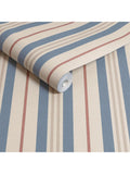 Joules Grove Stripe Wallpaper in pink and blue, UK version