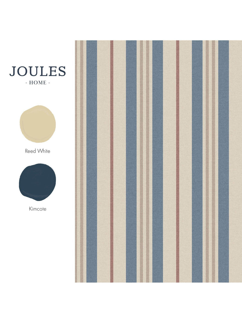 Joules Grove Stripe Wallpaper in pink and blue, UK version