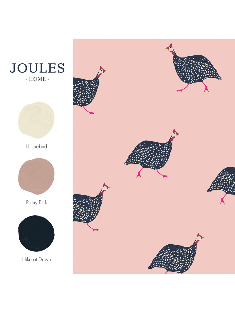 Joules guinea fowl wallpaper blush pink, imported from the UK