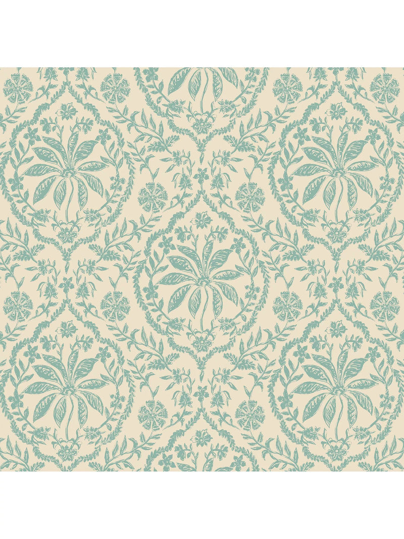 Joules Indienne Palm wallpaper duck egg 5.2m² - British product