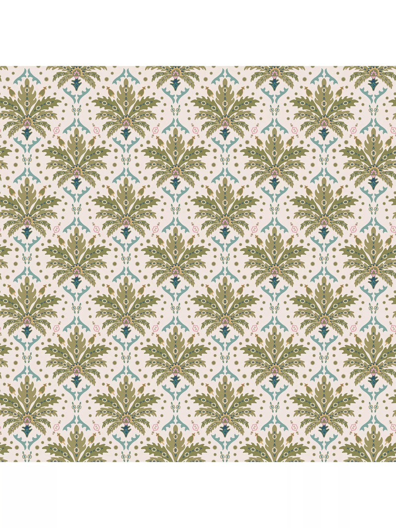 Joules Palm Geo Print Wallpaper cream multi (British brand)