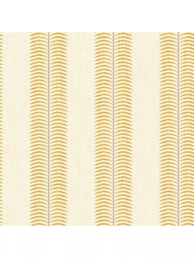 Joules Palm Leaf Stripe wallpaper in cream and yellow, imported from the UK