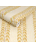 Joules Palm Leaf Stripe wallpaper in cream and yellow, imported from the UK