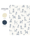 Joules Sketched Dogs wallpaper cream and blue roll (British brand)
